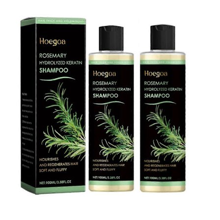 Tgideas Økologisk Rosmarin Hårvækst Shampoo til Kvinder og Mænd - Naturlig Fortykkende & Styrkende Shampoo med Hydrolyseret Keratin til Tyndt Hår
