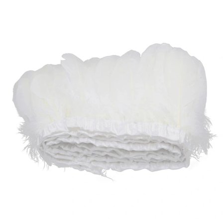 [CA] 1 stk 2 m Naturlig Gås Fjær Kant Trim for DIY Håndverk Hatt Dekorasjon Hvit