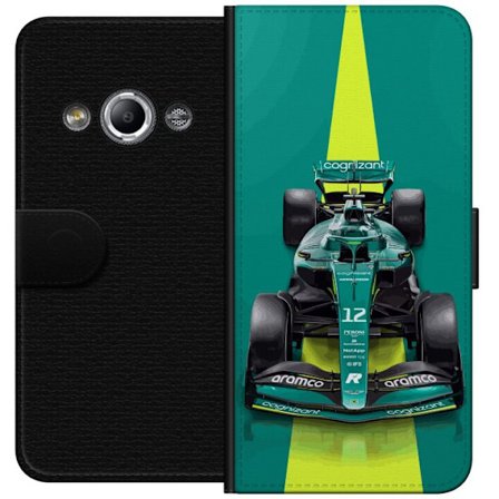 Kompatibel Tegnebogsetui til Samsung Galaxy Xcover 3 Aston Martin Formel 1 bil i grønt racerkoncept med moderne studiostemning