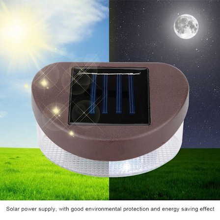 Lyxiga solcellslampor för staket, vattentäta solcellslampor för trädgården, utomhusbelysning för altan med låg energiförbrukning och tillräcklig 