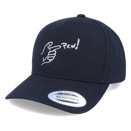 Iconic - Pew Finger A-Frame Black Adjustable Adjustable Black Cap - @ Hatstore