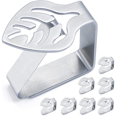 Sett med 8 klips (blader) for å dekorere tykk rustfritt stål fane