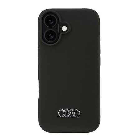 Audi Silikoni kotelo iPhone 16 6.1" musta/musta kovakotelo AU-LSRIP16-Q3/D1-BK