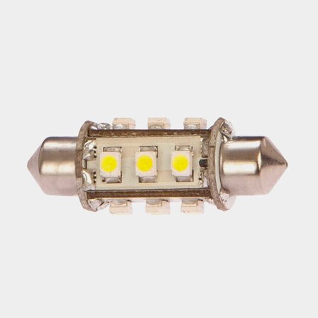 LED-lampa för lanterna NauticLED, 1.0 W (motsvarar 10 W), Festoon 37 mm, 360°, 10 - 35 V, Ø13 x 37 mm, röd