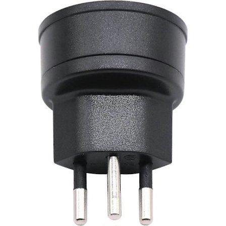 EU till Schweiz/Liechtenstein 2-stiftsadapter De/fr/it/es 3-stiftskontakt för besökare från Frankrike/Tyskland (1 styck, svart)