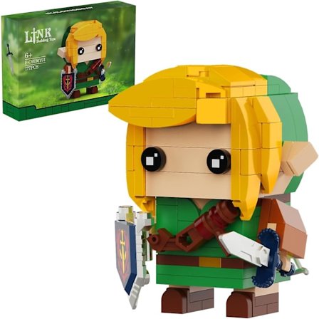 Link Byggesett, Link Figur Holder Master Sword og Hylian Shield, Lekegaver for Fans Barn Voksne (177 Stykker)