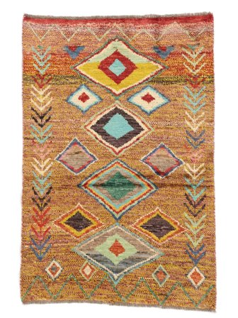Alfombra Moroccan Berber - Afghanistan 93X136 Marrón/Naranja (Lana, Afganistán)