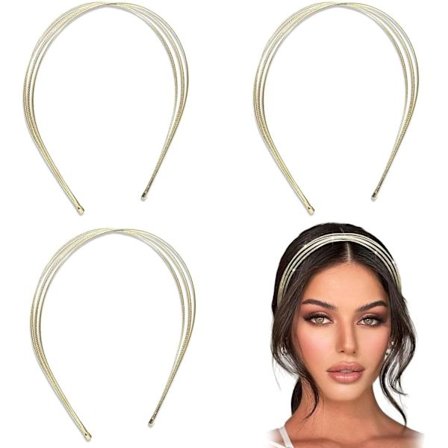3 st Flerlager Metall Hårband, Tråd Hårband Metall Hårband Guld Håraccessoarer för Kvinnor, Guld Mode Huvudsmycke Bröllop Hårband Hårring