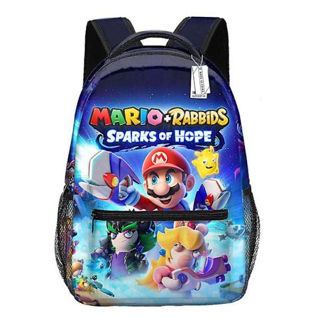 Børn Super Mario Tryk Rygsæk Stor Kapacitet Skoletaske -1 AA