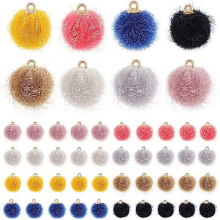 Pompoms Øreringe Pels Charms Stof Pels