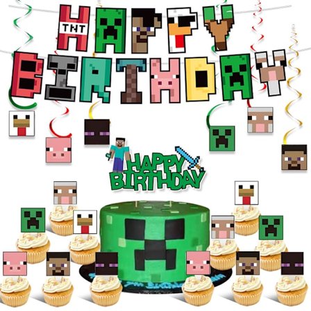 Min verden fødselsdagsdekoration engangsservicesæt tegnefilm børnefest indretning banner festartikler