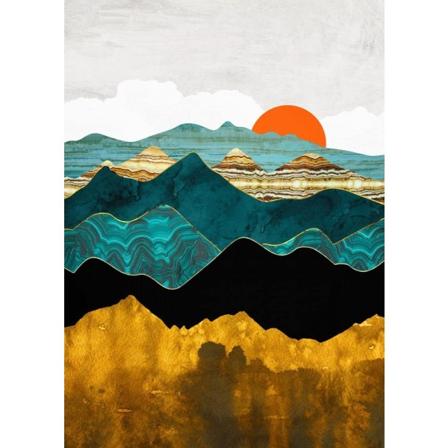 Diamond Painting Mountain Kit, Diamond Art Kits til voksne Sunrise