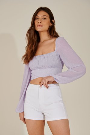 Pamela x NA-KD Reborn Basic Jeans-Shorts - Jeansshorts - Weiß - EU 34