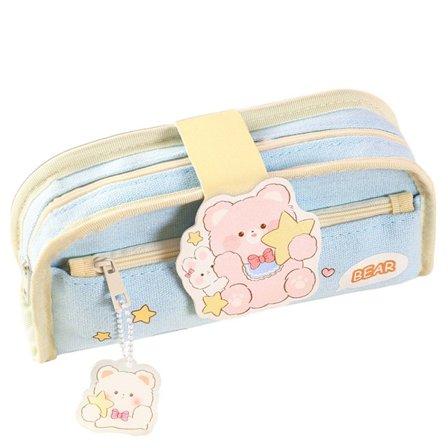 Pennepose Blyantæske BLÅ MED HENGESHÆNG MED HENSYN