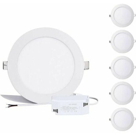 12W Rund LED-panel, LED-spot Downlights neutralvit 6000K-6500K Infälld tak Downlight, Extremt platt, drivrutin i