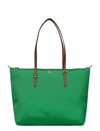 Lauren Ralph Lauren Nylon Medium Keaton Tote Bag - Green - ONE SIZE