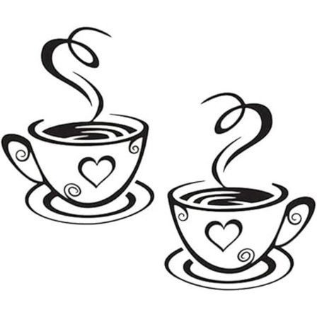 Kaffe-te veggklistremerker Kaffe Kopper Kunst Vinyl Dekal Kjøkken Restaurant Pub Veggdekor