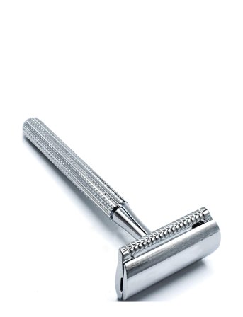 Parker 78R - Chrome - Unisex Textured Long Handle Three Piece Safety Razor With New Parker Head - Silver - ONE SIZE