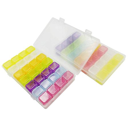 28 Grids Diamond Painting Box Klar pärla Plast Förvaring Organizer Container lådor