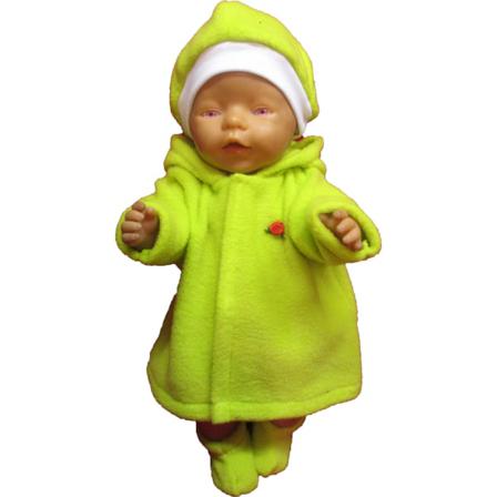 Kappa-set I Neongrön Fleece Till Baby Born Neongrön