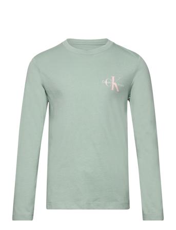 Calvin Klein Chest Monologo Ls T-Shirt Grön