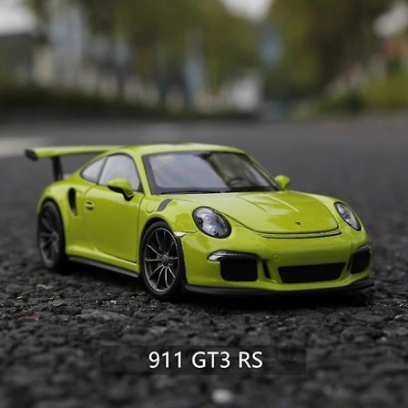 Welly 1:24 Porsche 911 Gt3 Rs Blå Bilmodell - Lekebil i metall - Samleobjekt - Gave - Støpt modell - Leke for gutter