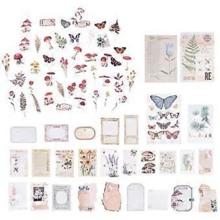 200 stk. Vintage Fotoalbum Junk Journal Tilbehør Laptop Klistermærker Blomster Forseglingsmærker Memo Kunst Decal Album Kunst Klistermærke