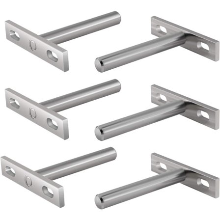 6 stycken metallfästen kompatibla med flytande hylla, 3 tum dolda fästen stöd F