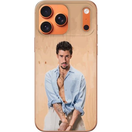 Kompatibelt Mobildeksel til Apple iPhone 17 Pro Max Bad Bunny Super Bowl-inspirert grafikk med NFL-trofé og San Francisco-bro i sportdesign