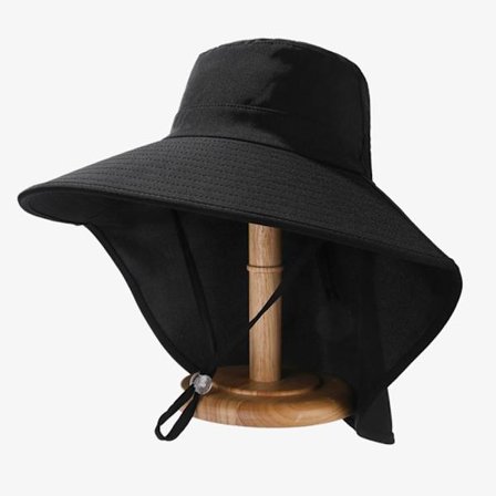 Dame Solhatt Sjal Visir Cap SVART