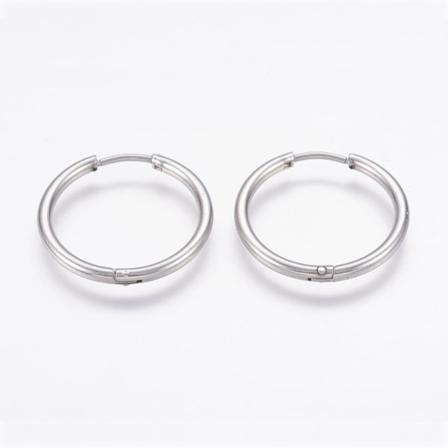 1 pari 25 mm Hoops-korvakoruja rodiumpinnoitettua 316L kirurgista terästä Titanium grey