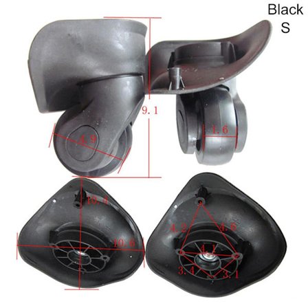 2 stk. A08 Kuffert Hjul Reparation Sort S