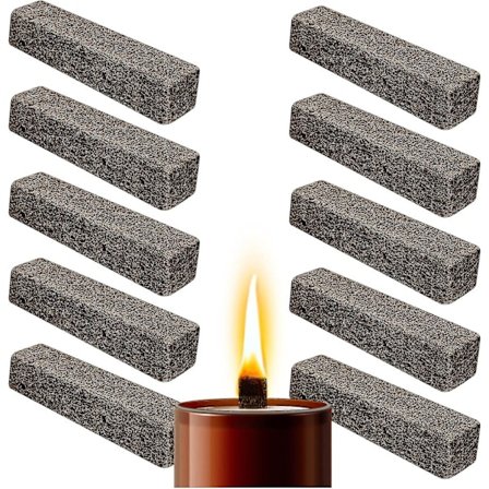 Pakke med 10 permanente væger til voksædere permanent væge stearinlys væge tyk udendørs smelte ild til beton ild stearinlys rest udendørs stearinlys (