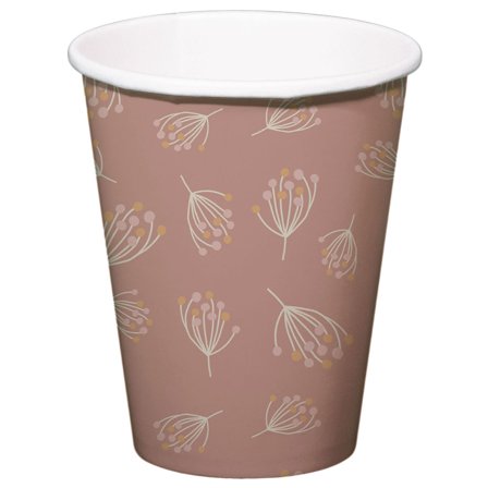 Pappersmuggar Blomning Rosabrun 8-pack