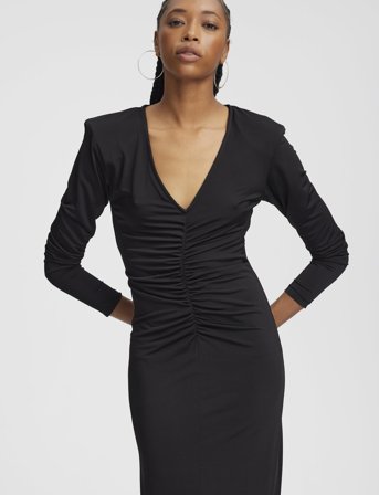 Gestuz Odagz Ls Long Slit Dress - Black - XL