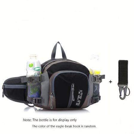 Sport Utomhus Vattenflaska Midjeväska Multifunktionell Vikbar Ryggsäck Ridning Löpning Axelväska Kompakt Utomhus Bergsklättringsryggsäck med 1 ...