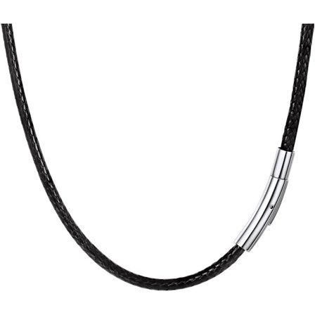 3 mm bred vattentät halsbandssnodd, smycken, svart, klämförslutning, halsband att bära ensamt eller för att sätta hängen 61 cm (24") - max