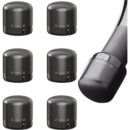 6 stk. Vinstop til vinflasker, genanvendelig vinstop i plast