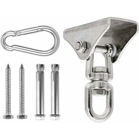 Stark Takkrok i Rustfritt Stål 350KG, 360° Rotasjon Hengende Svingkrok, Takmontering Hengekrok for Stol, Hengekøye, Sekk, Boksing