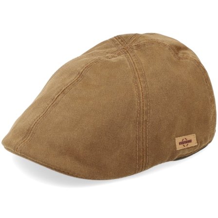 Stetson - Brun flatcap Kasket - Texas Co/Pes Camel Flat Cap @ Hatstore