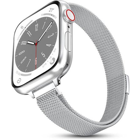 Milanese öglerem för Apple Watch Band 40 mm 44 mm 41 mm 45 mm 38 mm 42 mm 49 mm 45 mm smalt armband Iwatch Series 3 4 6 Se 7 8 Ultra