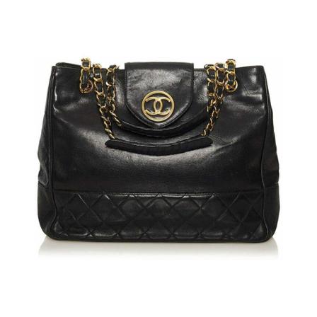 Chanel Vintage Pre-owned Shoulder Väska svart, Dam Vintage Väskor, Dam, Storlek: ONE SIZE