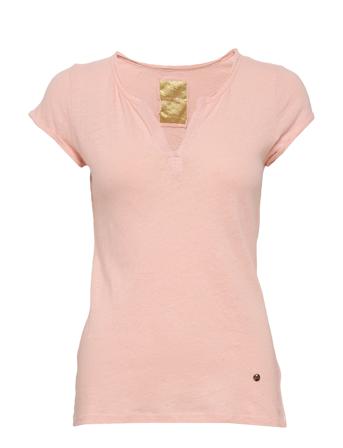 Troy Tee Ss T-shirt Top Lyserød MOS MOSH