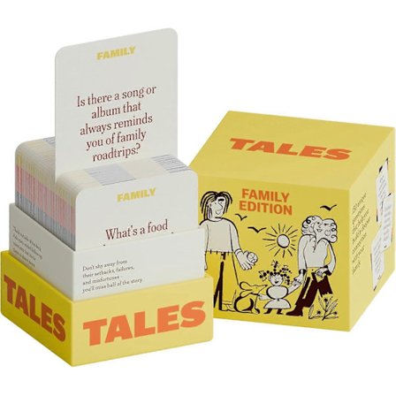 TALES 150 Samtalekort, Familieutgave, Perfekt for Familiespill for Voksne, Tenåringer og Barn, Gaver, Høytider og Sammenkomster 1 stk