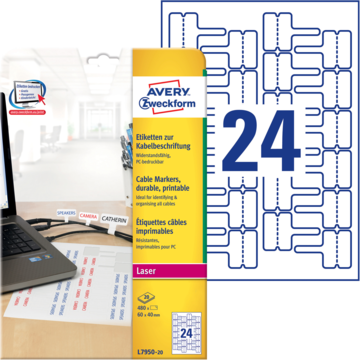 Merketikett Hvit 60x40 mm