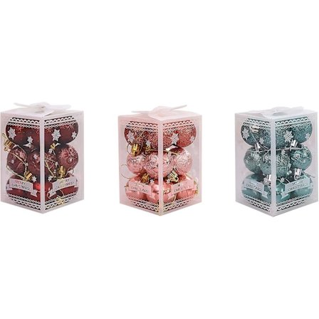 Set med 3 julgranskulor att hänga - 18 stycken - för julgran - okrossbara - bröllopsfest