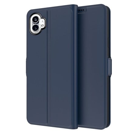 Glat og tyndt premium Nothing Phone (1) læderetui - Blå