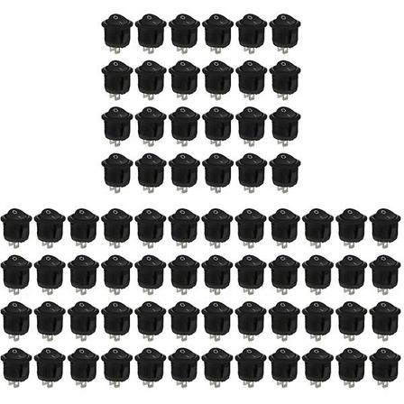 72 st Rockerbrytare Ersättning 2-polig Rund Snabbkoppling för Bil Båt 72 st 3X2.2cm 72 pcs 3X2.2cm