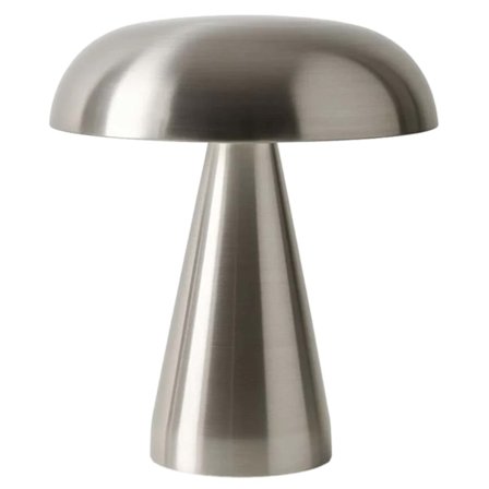 Trådløs Genopladelig LED Bordlampe Metal Svamp Sølv