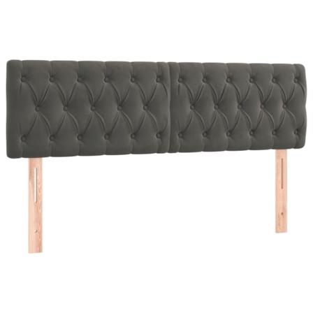 vidaXL Huvudgavlar 2 st mörkgrå 80x7x78/88 cm sammet Grå